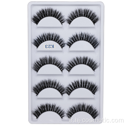 Faux cils 3d fourrure de vison 5 paires cils 3d de vison